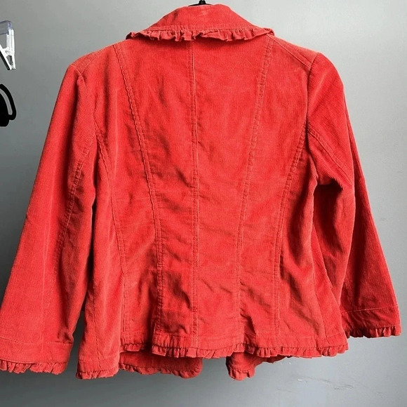 Sandro Red Ruffled Jacket - Picture 6 of 7